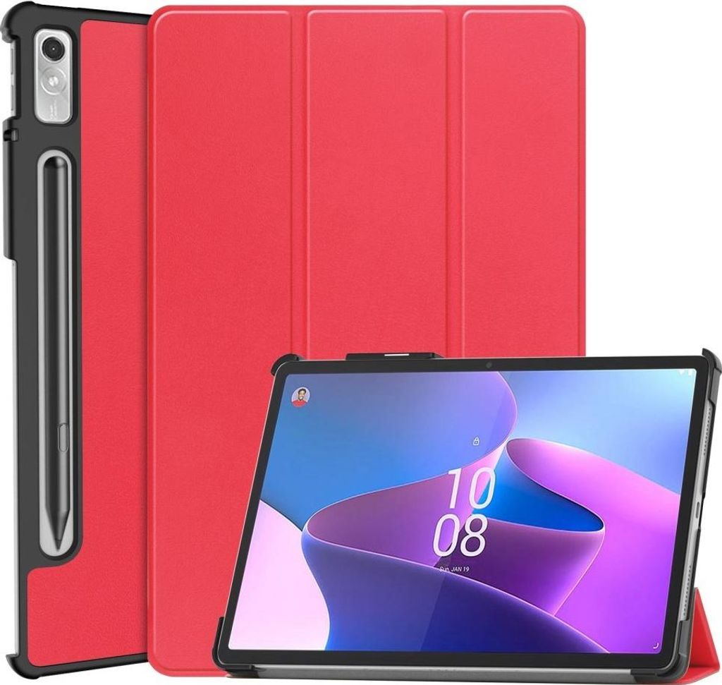 Lenovo Tab P11 Pro Gen 2 Hülle - Tri-Fold Ständer Klapphülle mit Schlaf/Wach-Funktion - Rot