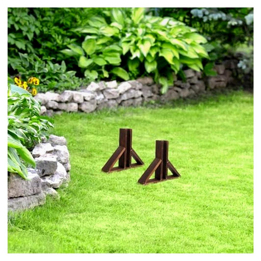 Zaunfußhalterung aus Massivholz, 2 Stück mit Befestigungslöchern, wetterfeste Zaunstützen für Gartenzaun, Balkon und Innenbereich, dunkle Holz...