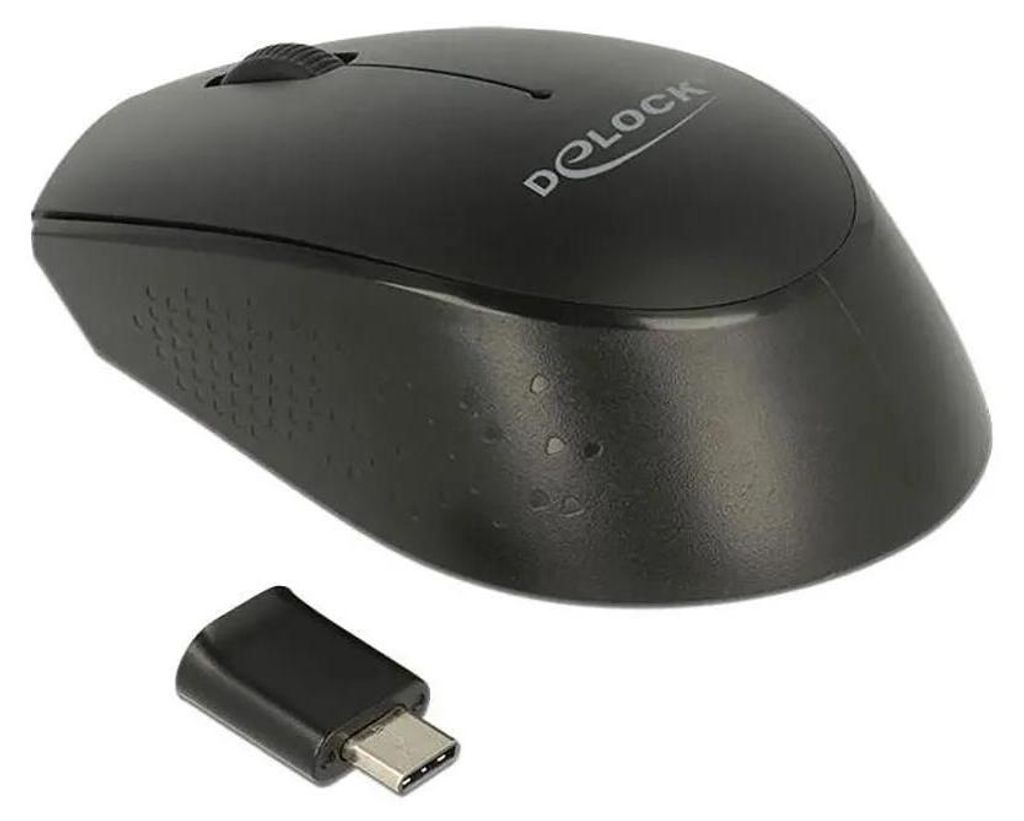 MAUS USB Type-C" optisch 3-Tasten 2,4 GHz wireless schwarz Delock