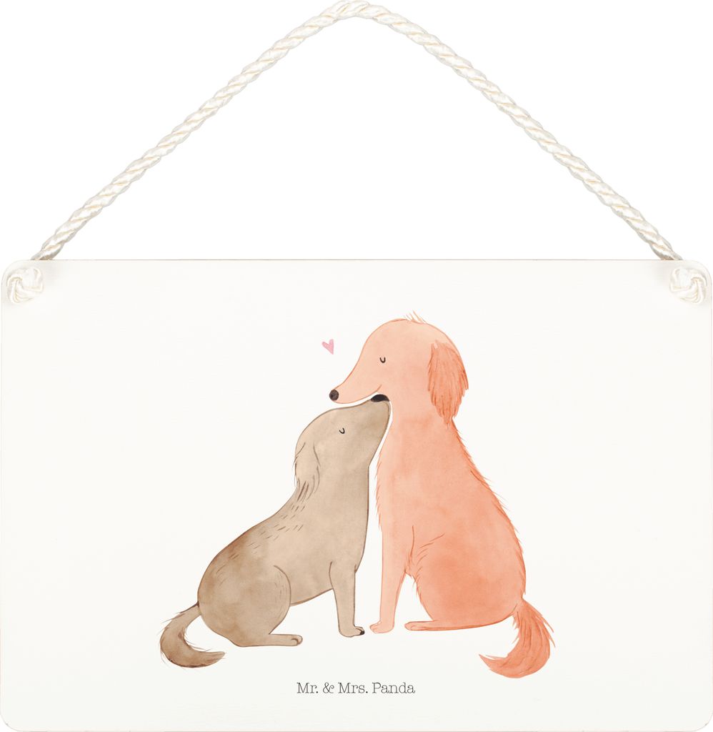 Mr. & Mrs. Panda Schild Hunde Liebe DIN A4 - Weiß - Geschenk, wandtafel, Sprüche, Hund, Vertrauen, holzbild, Türschild, Kuscheln, Herz, Holzschi...