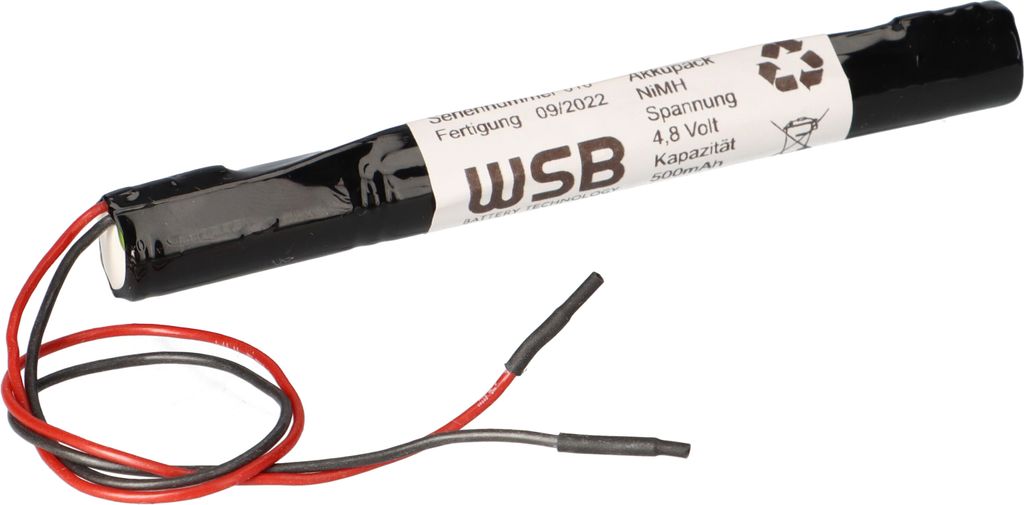 Notleuchten Akkupack Stab NiMH - 4,8V 0,5Ah Produktbild 