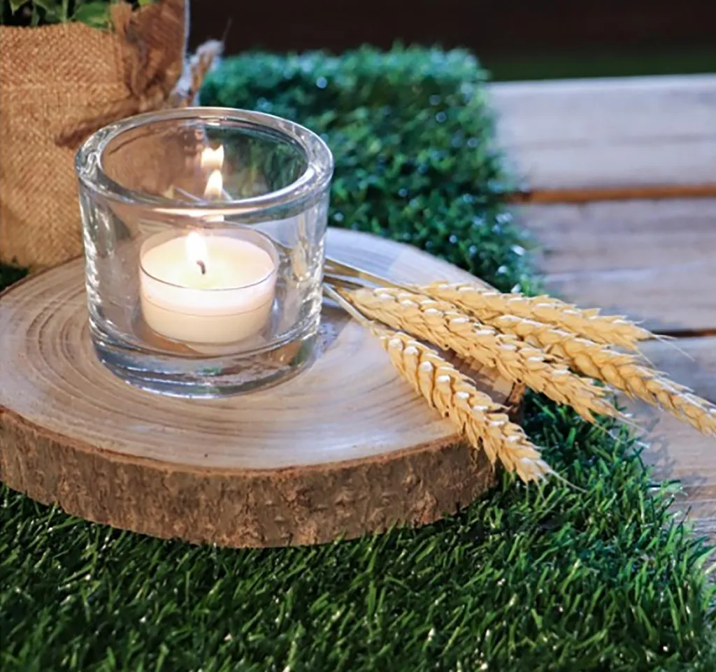 Tranche d'arbre décorative en bois de 34cm pour centre de table chic - 4