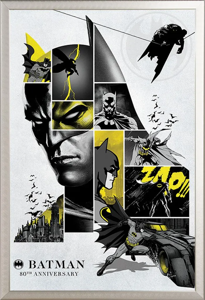 Batman 80th Anniversary Poster + Shinsuke Cornice Maxi Alluminio