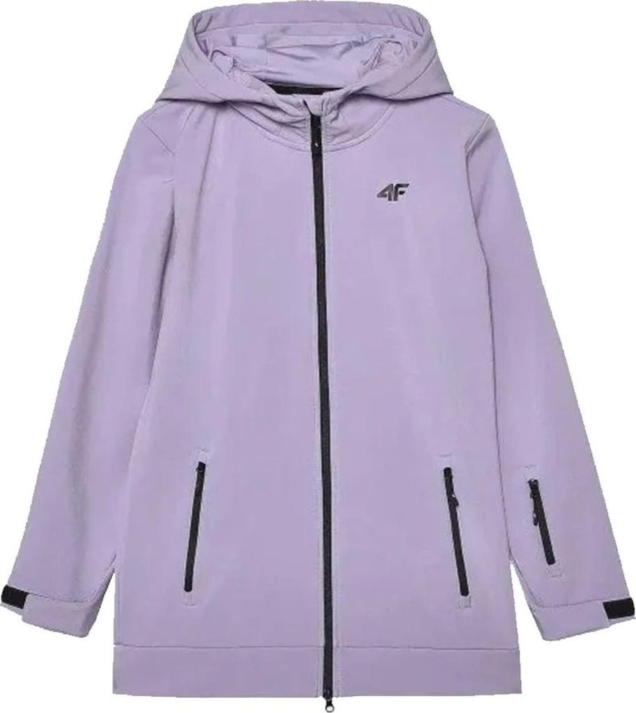 4F Kinder Softshelljacke lila Größe 122 winddicht & wasserabweisend NeoDry-5000-Membran