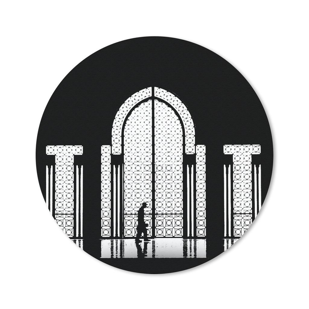 MuchoWow Mauspad Mousepad Schwarz - Weiß - Fenster - Mensch 40x40 cm - Mousepads - Maus Mat - Pad - Mausunterlage - Schreibtisch Accessoires