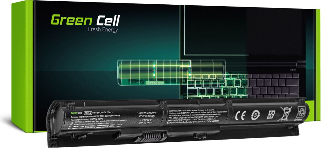 Green Cell RI04 805294-001 Laptop Akku für HP ProBook 450 G3 455 G3 470 G3 (4 Zellen 2200mAh 14.8V Schwarz)
