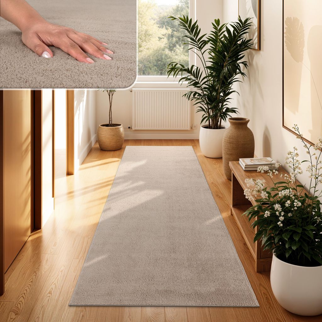 Moderner Wohnzimmer Teppich Kurzflor Waschbar Weich Felloptik Anti-Rutsch Grösse 100x200 cm