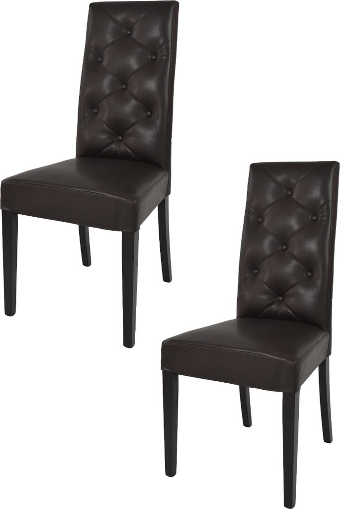 t m c s Tommychairs - 2er Set Moderne Stühle CHANTAL für Küche und Esszimmer, robuste Struktur aus lackiertem Buchenholz Farbe Wengeholz, gepols...