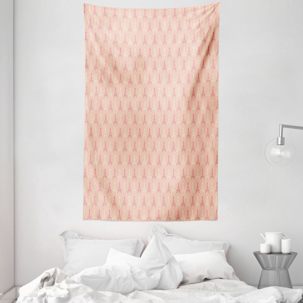 ABAKUHAUS Paris Wandteppich und Tagesdecke, Eiffelturm-Muster aus Weiches Mikrofaser Stoff Waschbar ohne Verblassen Digitaldruck, 140 x 230 cm, Hel...