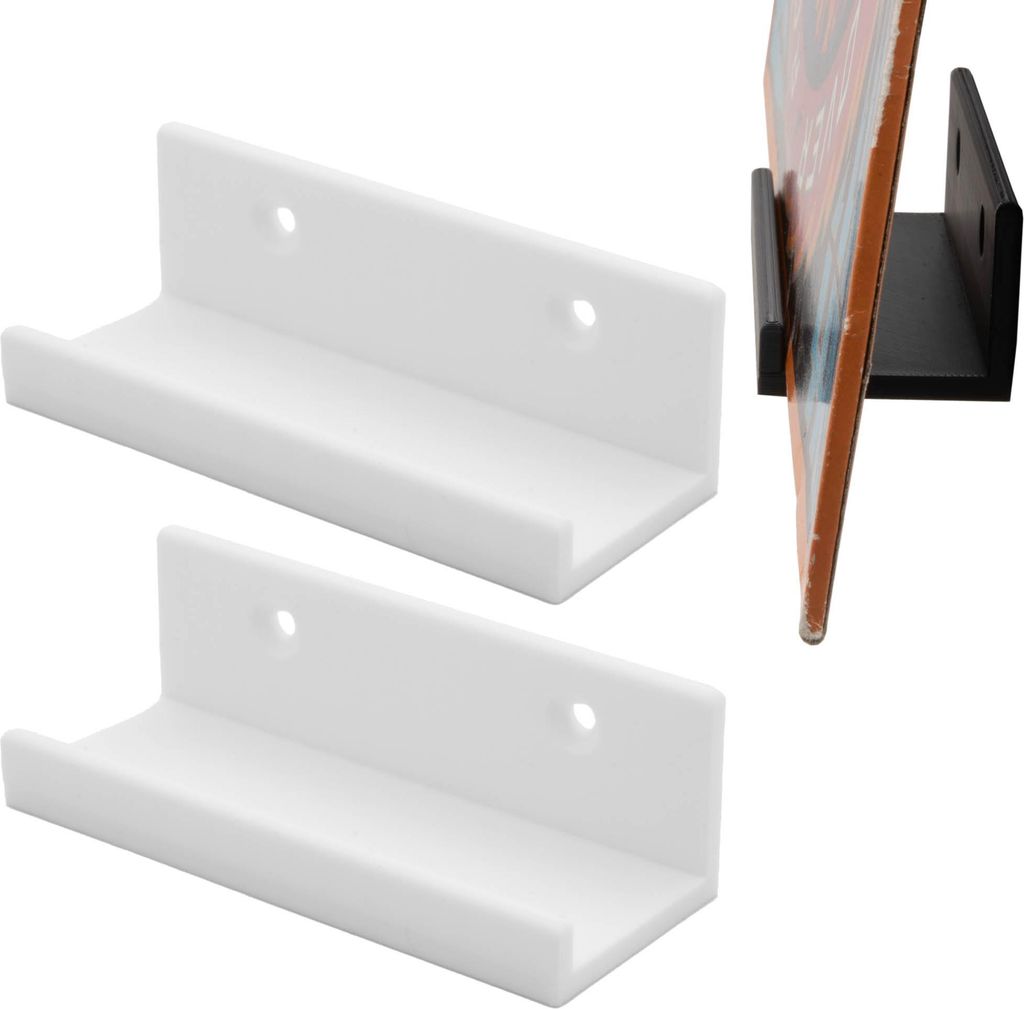 2x Wandhalter für Schallplatten Vinyls LP Halter Weiß Wandhalterung Aufsteller Ständer