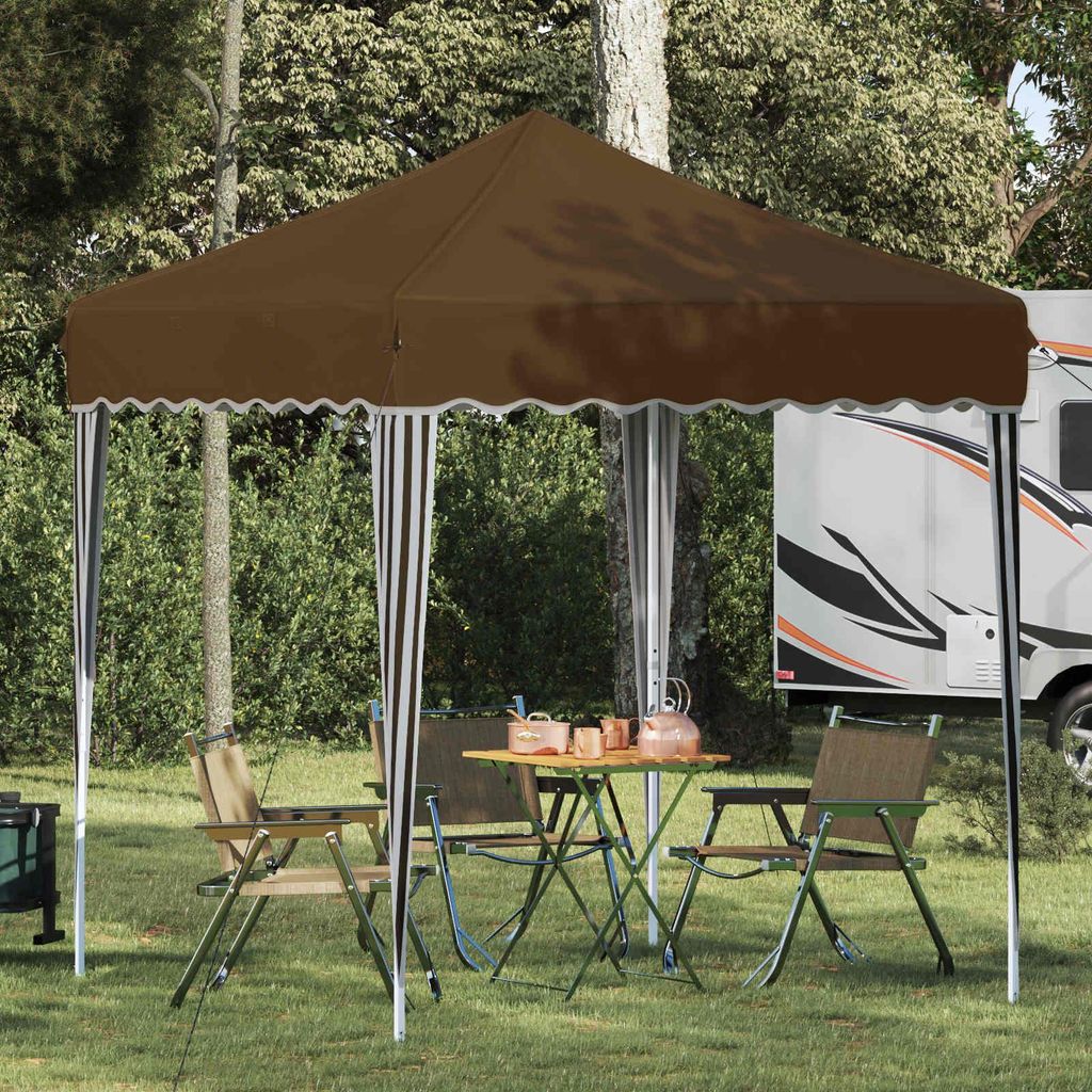 CLORIS Pop-up Partyzelt Taupe 195 x 195 x 245 cm Oxford-Stoff - Pavillons & Partyzelte CC544
