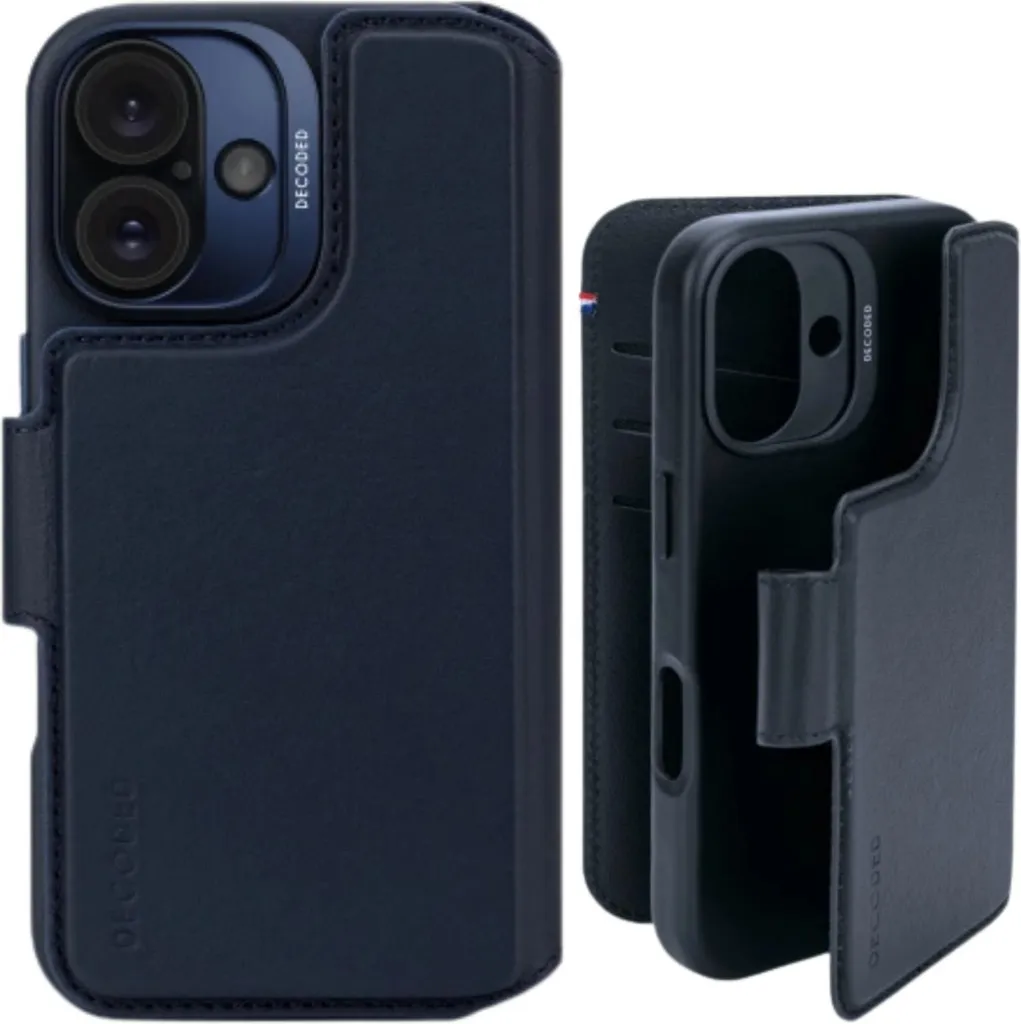 Custodia Luxury iPhone 16 Pelle Blu MagSafe | Portafoglio Magnetico