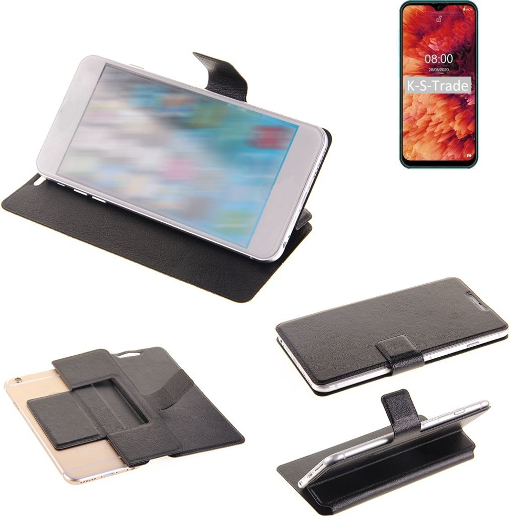 K-S-Trade Schutzhülle kompatibel mit Ulefone Note 8P Schutzhülle Flip Cover Klapphülle Wallet Case Slim Handyhülle bookstyle schwarz