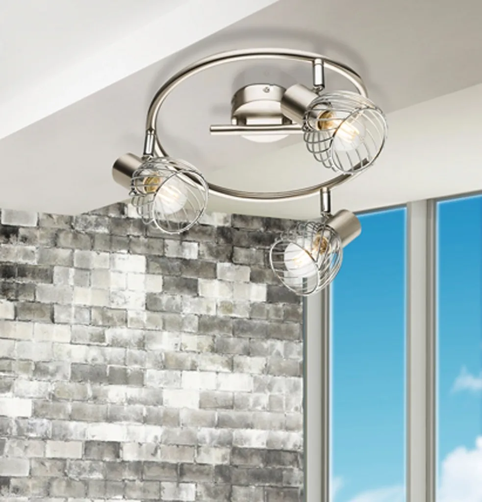 Plafoniera 3 Faretti Soffitto 28cm E14 | Spot Orientabile Facile da Pulire - 3