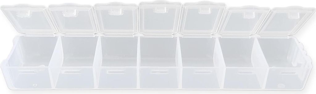 Sortierkasten Perlen Box, transpartent, 15,5 x 3 x 1,8 cm, Produktbild 