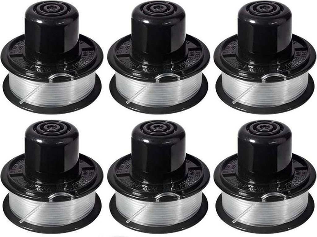A6226 Fadenspule, kompatibel mit Black & Decker Auftipp Automatik-Rasentrimmer GL250/GL310/GL360/GL360SB mit 11 m Faden, 6er-Packung