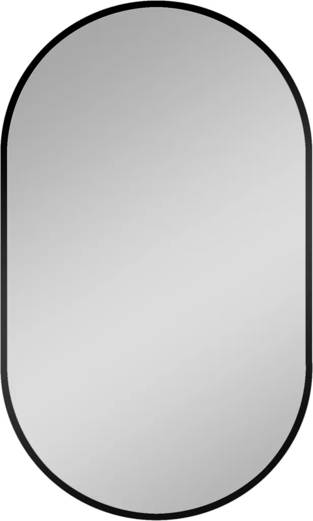 Miroir mural Talos ovale black 45 x 75 cm avec cadre aluminium noir mat