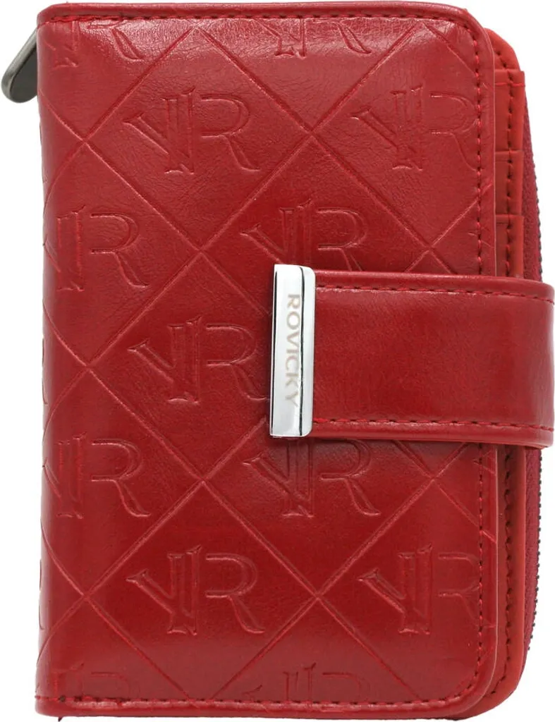 Rovicky Donna: Portafoglio in Pelle Naturale Rossa con RFID Block