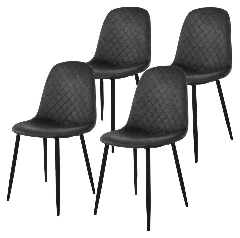 ML-Design sada 4 jídelních židlí s opěradlem, antracitová, Obrázek produktu 