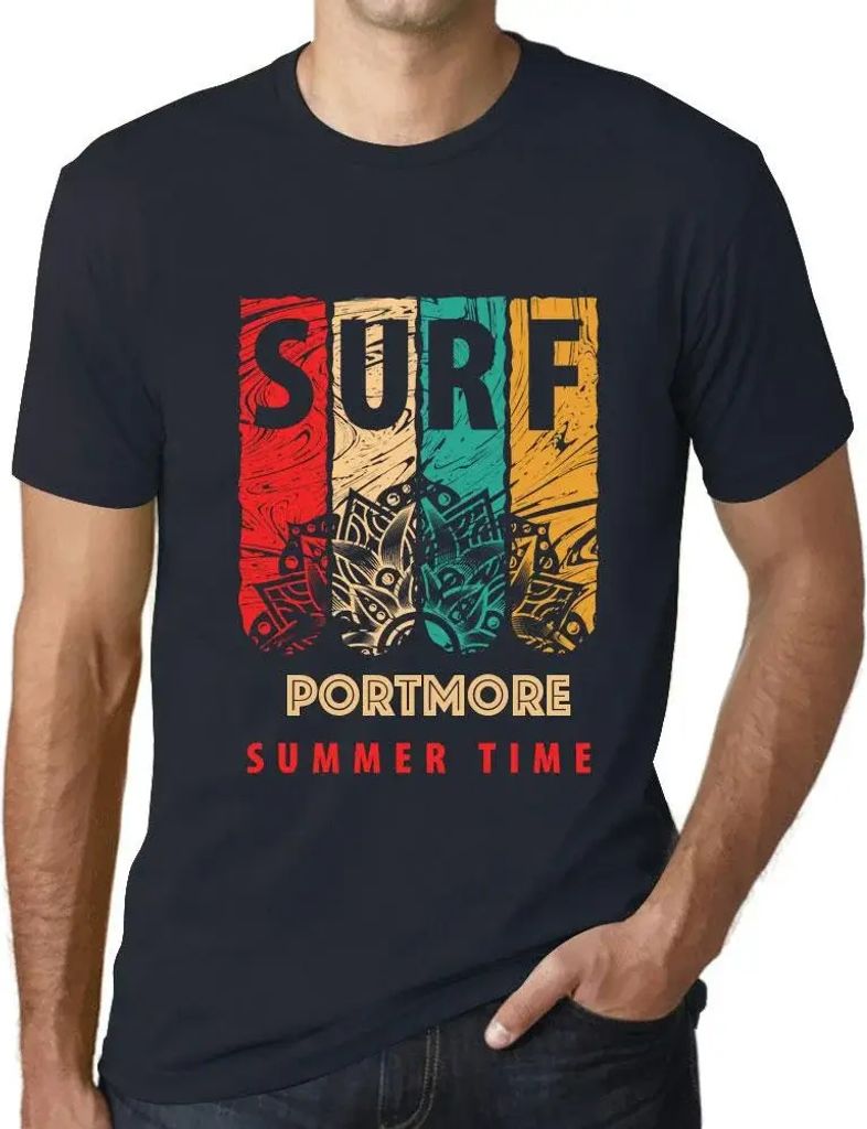 Herren Grafik T-Shirt Sommerliches Surfen in Portmore – Summer Time Surf In Portmore – Öko-Verantwortlich Vintage Jahrgang Kurzarm Lustige Druck