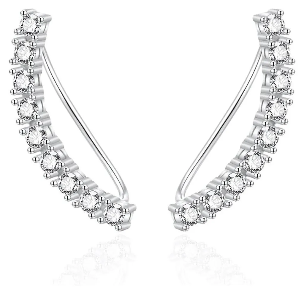 Boucles d'oreilles allongées argentées légères AGT-E083VW sans gêne - 3