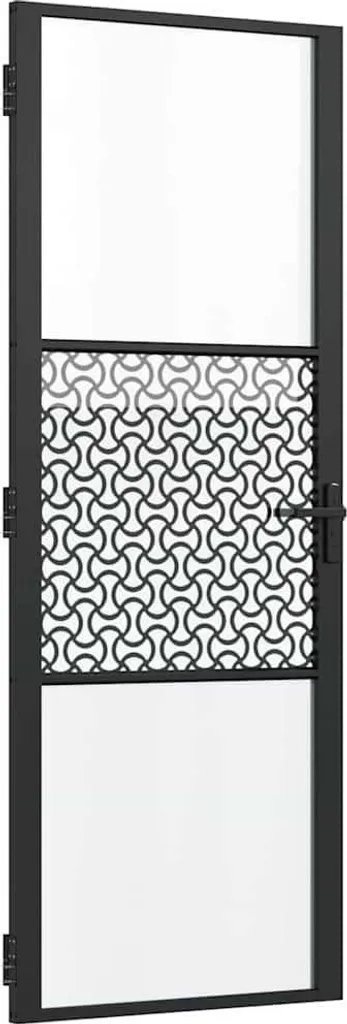 Porte Vitrée Noire 76x201,5 cm : Solution Moderne pour Entrée Sombre et Étroite