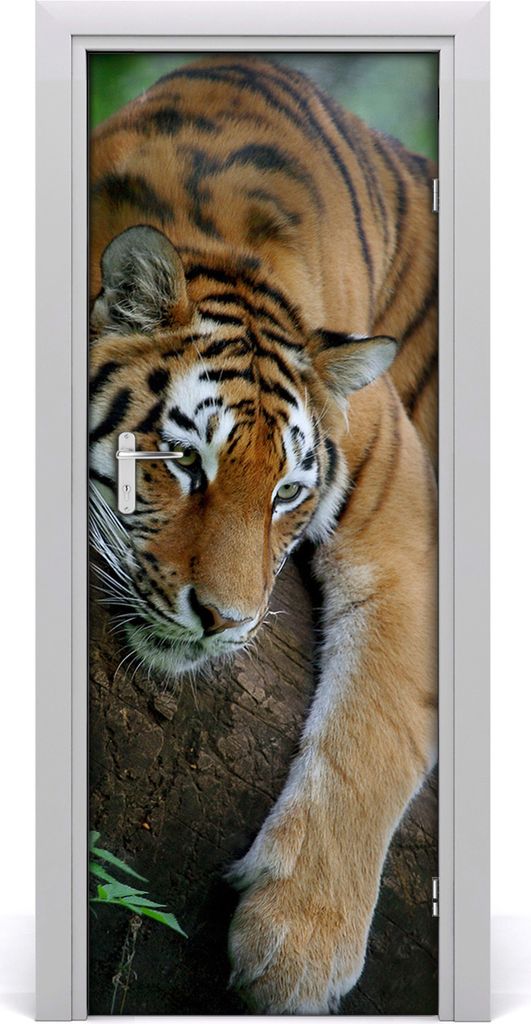 Tulup Türaufkleber 75x205 cm Dekorative Aufkleber Selbstklebend Wasserdichte Tapete Abnehmbar Schlafzimmer Wohnzimmer Wohnkultur - Tiger einem Baum