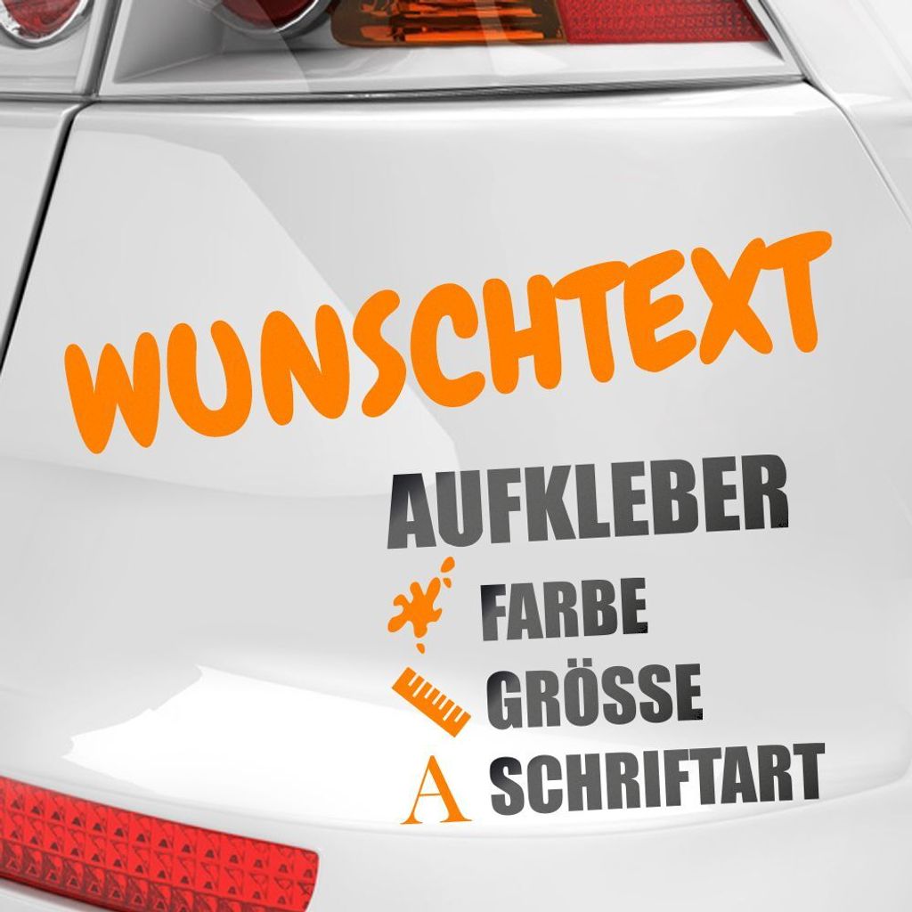 Kiwistar - Autoaufkleber - Wunschtext Aufkleber Buchstaben Zahlen Schriftzug - Namen Spruch selber kleben und gestalten - Aufkleber für Auto Kfz F...