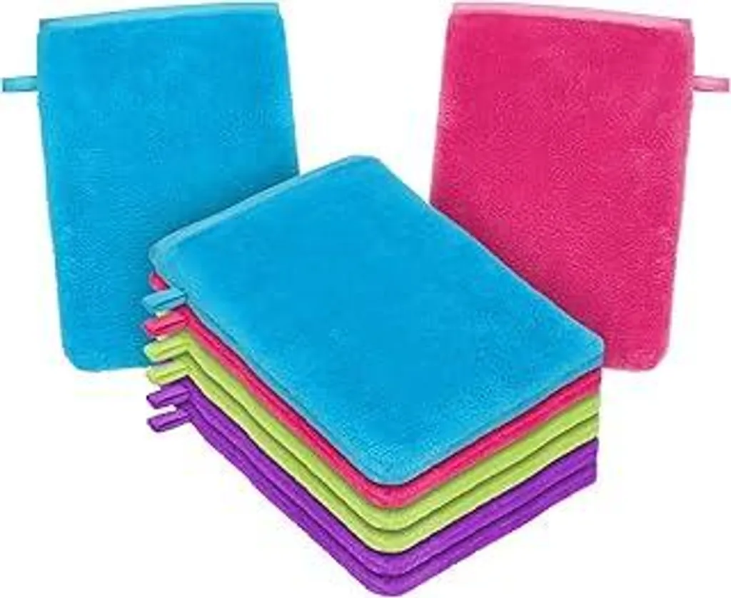 Guanti Struccanti Riutilizzabili HOTUT Velluto Corallo - 20x15 cm