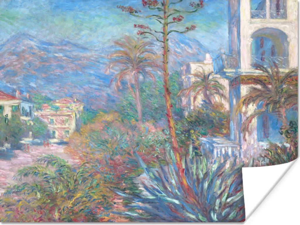 MuchoWow Poster Villen in Bordighera - Gemälde von Claude Monet 160x120 cm - Foto Plakat