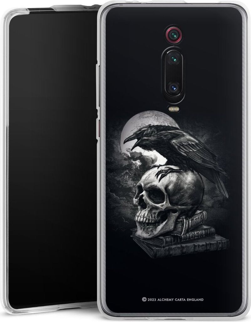 DeinDesign Handyhülle für Xiaomi Mi 9T Pro Silikon Hülle Case Smartphone Schutzhülle Rabe Schädel Totenköpfe