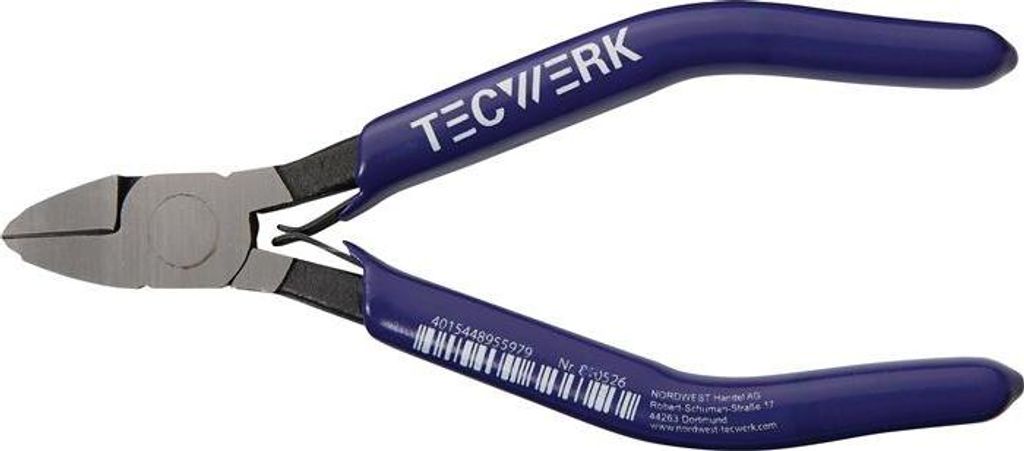 Tecwerk Elektronik-Seitenschneider Länge 110 mm Facette ja geschwärzt - 1 Stk.