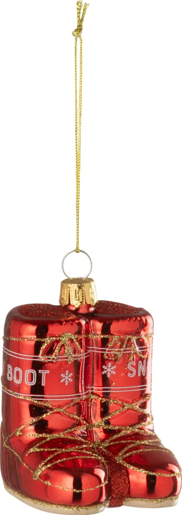 Décoration Sapin Originale Moon Boots Rouge Verre J-Line Noël
