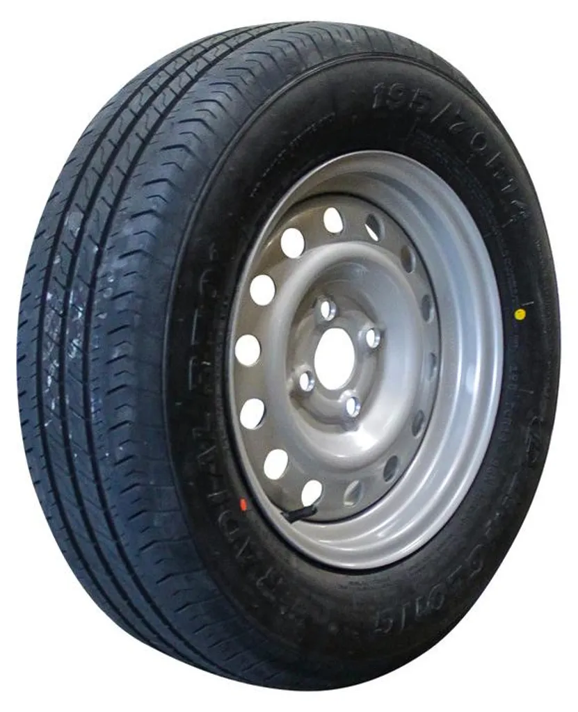 Roue complète 14 pouces 195/70 R14 pour caravane et remorque bagagère