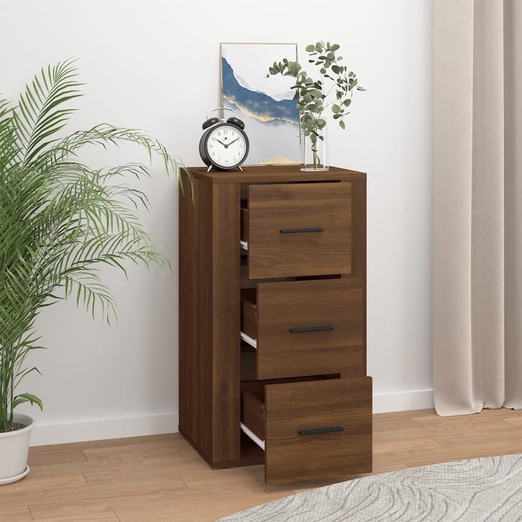 The Living Store Sideboard Braun Eichen-Optik 40x33x70 cm Holzwerkstoff