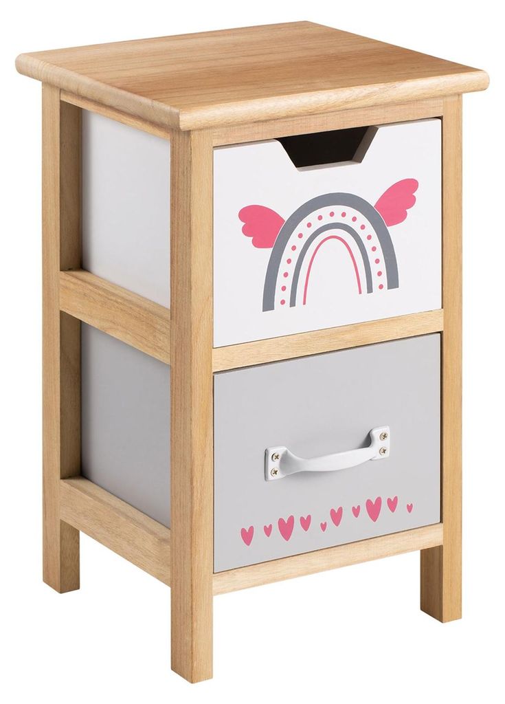 Kommode ESTA mit 2 Schubladen, kleines Standregal für Produktbild 