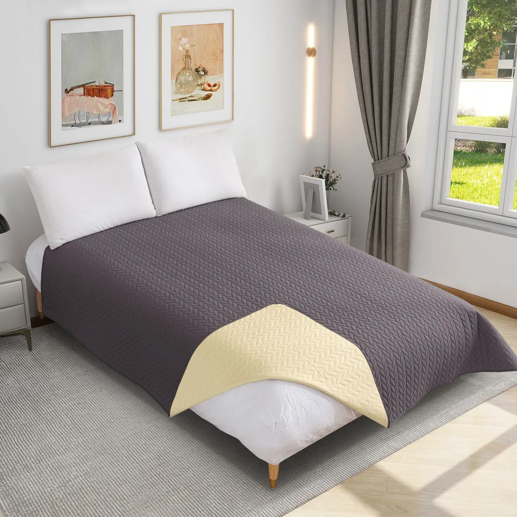 Protection de lit étanche pour chiens, plaid lavable grand format gris