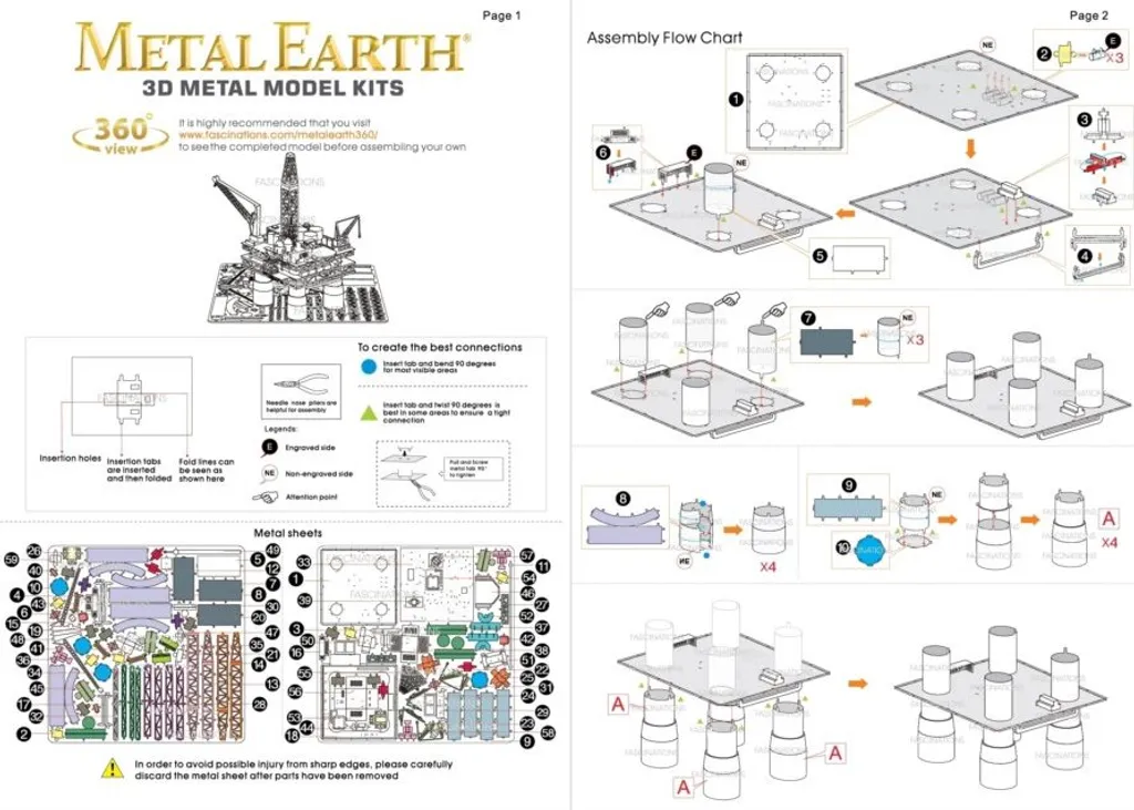 Puzzle 3D Métal Sans Colle Plate-forme Forage - Activité Relaxation - 8