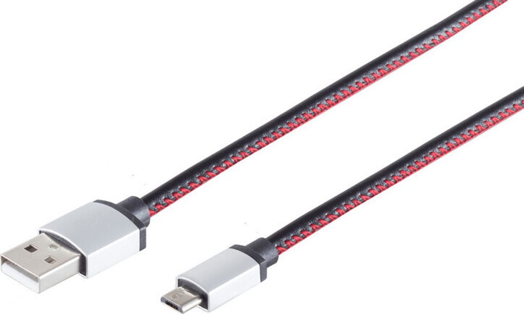 USB-Ladekabel A Stecker auf USB Micro B schwarz 2m