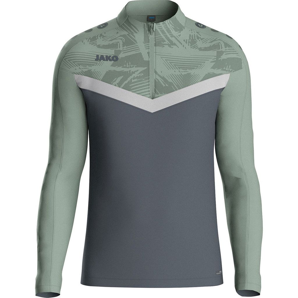 Jako Iconic Ziptop Herren - Soft Grey / Mintgrün / Anthra Light