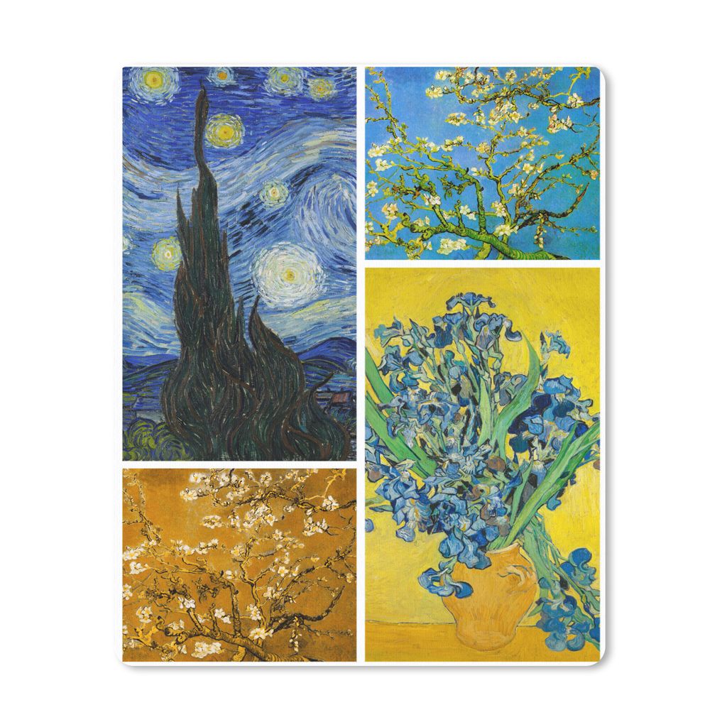 MuchoWow Mauspad Mousepad Collage - Van Gogh - Sternennacht 19x23 cm - Mousepads - Maus Mat - Pad - Mausunterlage - Mauspads - Spielen