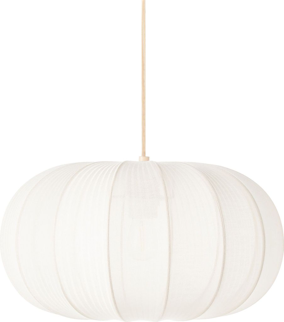 BELIANI Hängelampe Weiß mit Nylon Schirm Modernes Design Beleuchtung Hängeleuchte Esszimmer Wohnzimmer Schlafzimmer