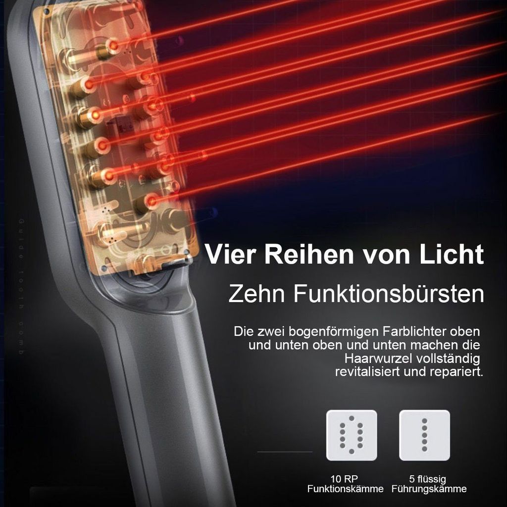 Schuppenkamm Mit Reinigungsfunktion – Rot, Selbstreinigend, Für Kopfhautmassage