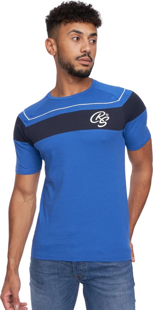 Crosshatch - "Craftore" T-Shirt für Herren BG1658 (S) (Blau)
