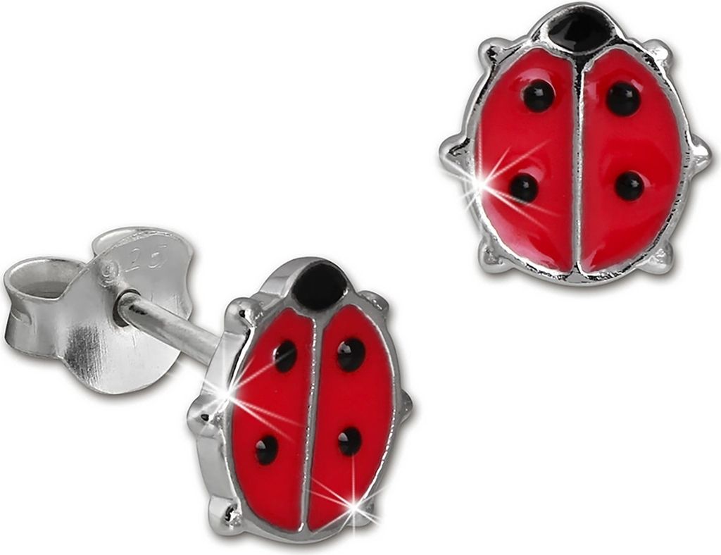 Teenie-Weenie Ohrstecker Kinder Silber rot pink Marienkäfer Ohrringe SDO217R