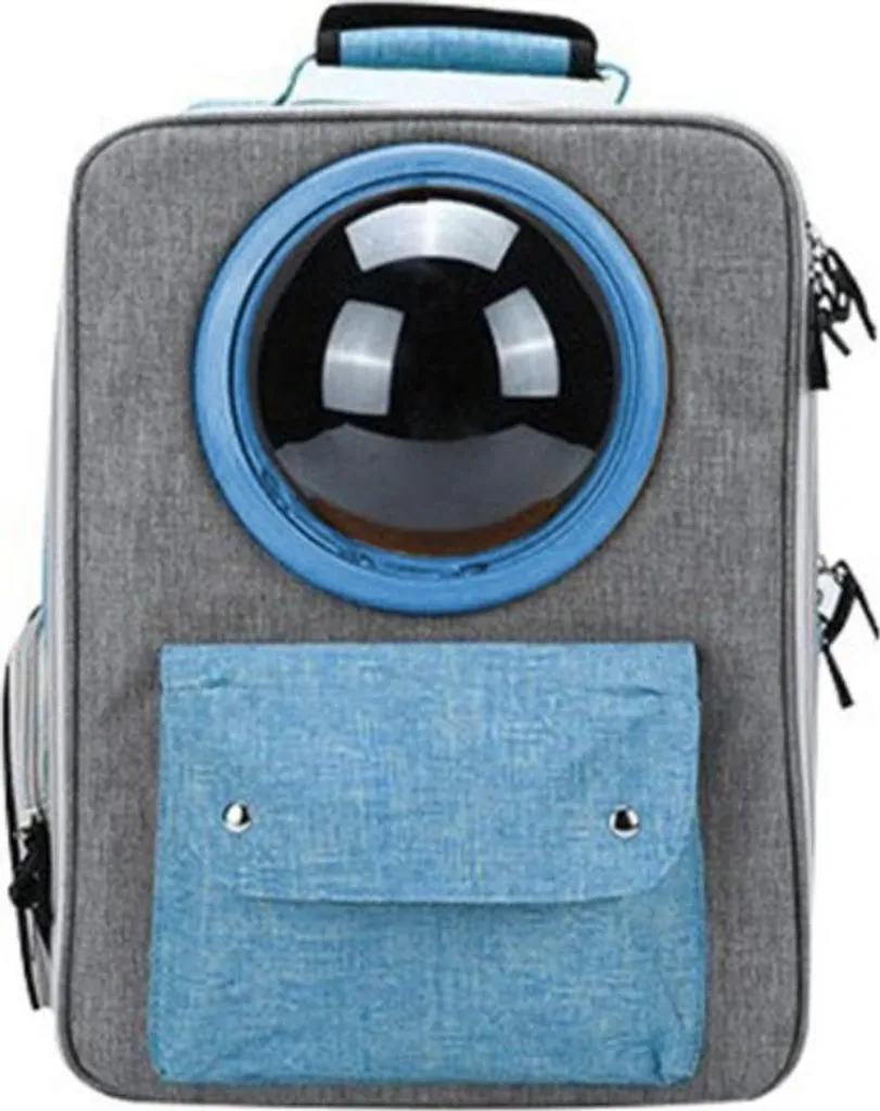 Zaino Capsula Spaziale INF Blu: Trasportino Pet Ventilato e Trendy