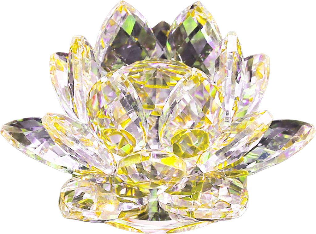 Lotusfigur aus Kunstkristall, bunte Lotusblumen-Ornament, Lotus-Briefbeschwerer, TischNachbildungation für Zuhause und Büro, Souvenir-Geschenk