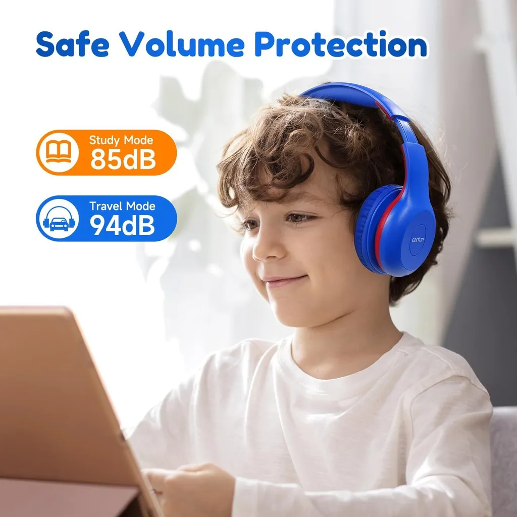 Cuffie Bluetooth Scuola con Microfono HD - Volume Sicuro 85/94dB - 3