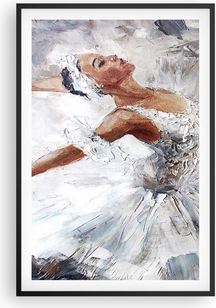 Gerahmtes Poster - Schwarzer Rahmen - Frau Tanz Ballett Körper - 61x91,5 cm - Wand Bild - Wanddeko - Wandbilder - Wandposter - Bilderrahmen - Bild...