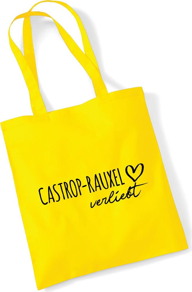 Huuraa Jutebeutel Castrop-Rauxel verliebt 10 Liter Yellow Baumwolle Tasche Geschenkidee